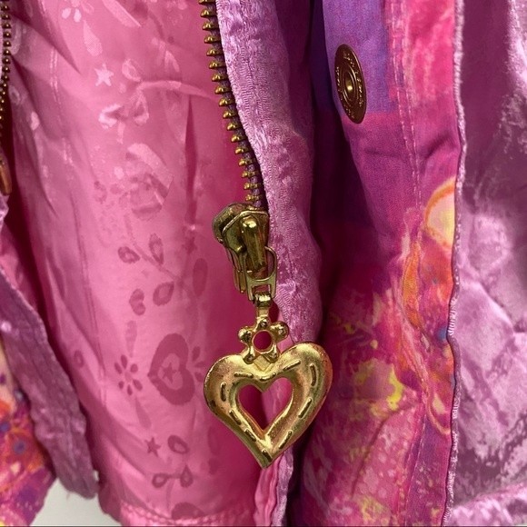 * Vintage Pink Jacket Miss Phenis Ski Full Zip with Gold Heart Retro 80s 90s - Picture 16 of 16